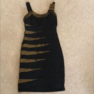 Black and gold cocktail dress